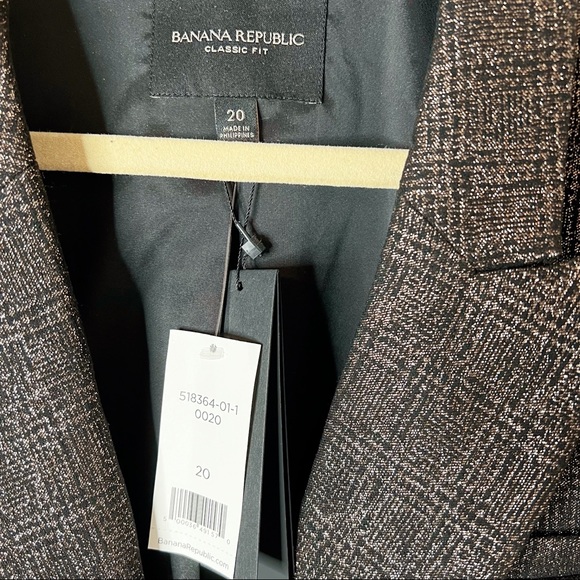 NWT Banana Republic Bronze & Black Metallic Blazer SZ 20 - Picture 3 of 9